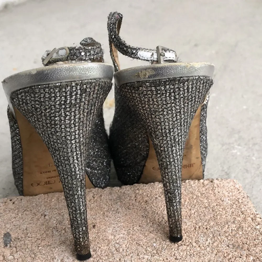 Jimmy Choo glitter n rhinestones